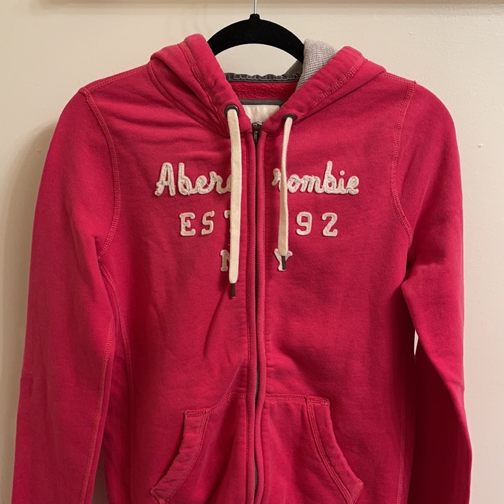 Abercrombie & Fitch Hoodie Size L Color Pink - Picture 2 of 15